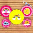 Sunshine Theme Girl Paper Fan Online now