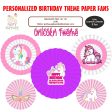 Unicorn Theme Paper Fan Cheap