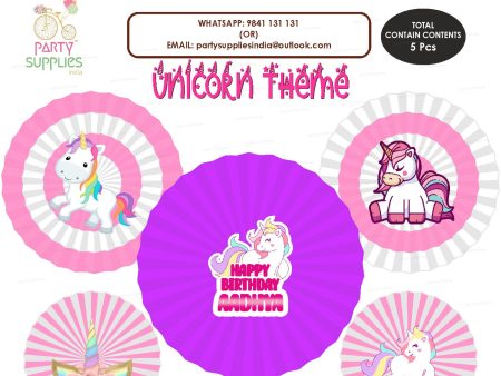 Unicorn Theme Paper Fan Cheap