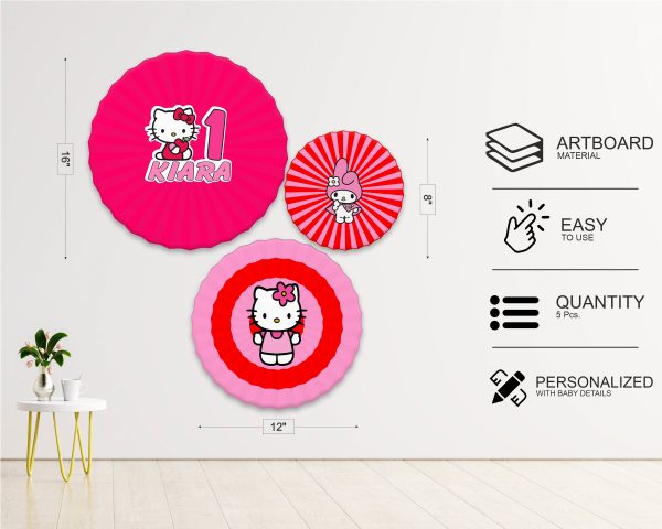 Hello Kitty Theme Paper Fan Hot on Sale