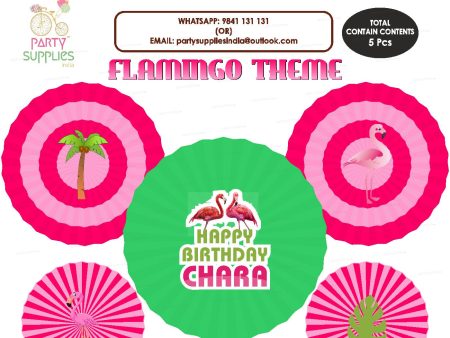 Flamingo Theme Paper Fan Online Sale