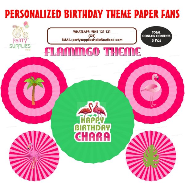 Flamingo Theme Paper Fan Online Sale