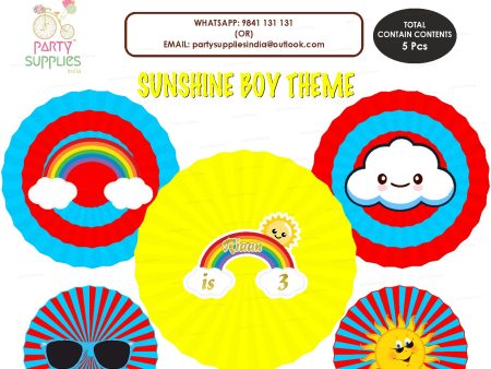 Sunshine Theme Boy Paper Fan Supply