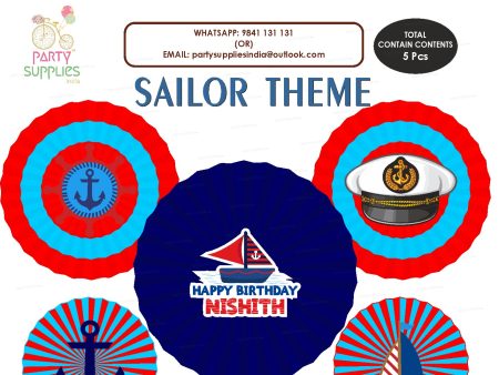 Sailor Theme Paper Fan For Discount