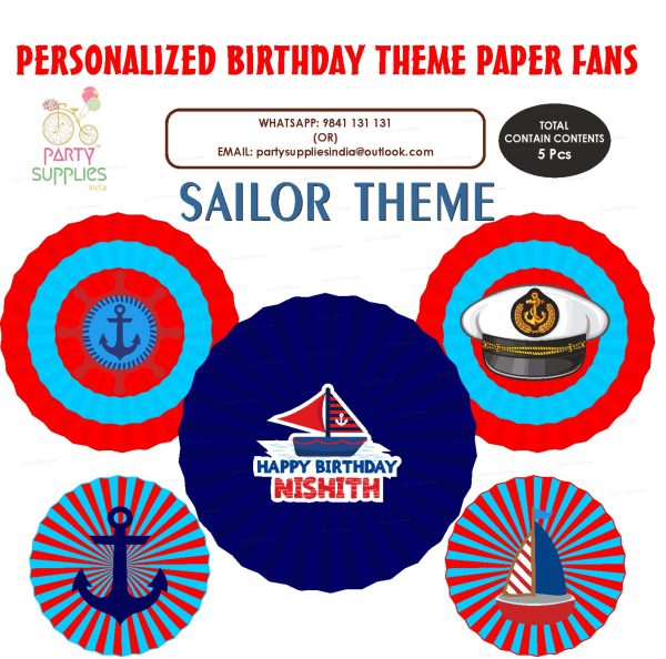 Sailor Theme Paper Fan For Discount