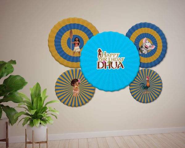 Moana Theme Paper Fan Hot on Sale