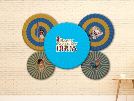 Moana Theme Paper Fan Hot on Sale