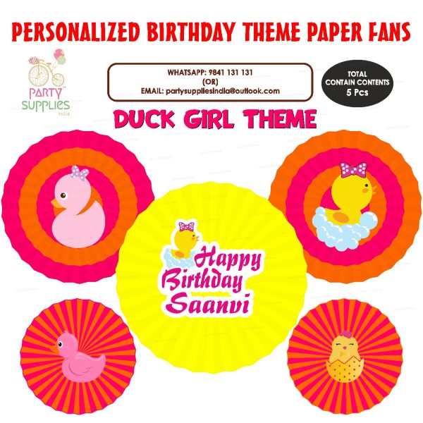 Duck Theme Girl Paper Fan Sale