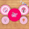 Hot Air Girl Theme Paper Fan Sale