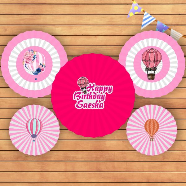 Hot Air Girl Theme Paper Fan Sale