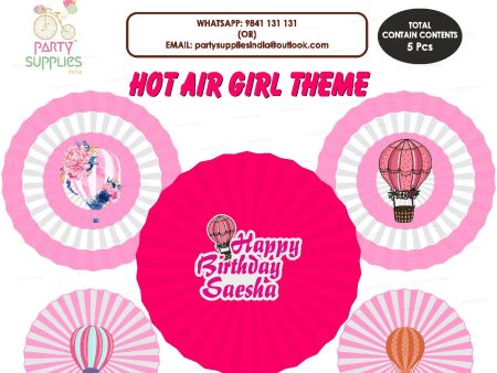 Hot Air Girl Theme Paper Fan Sale