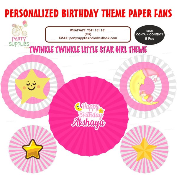 Twinkle Twinkle Little Star Girl Theme Paper Fan Online now