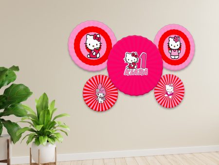 Hello Kitty Theme Paper Fan Hot on Sale