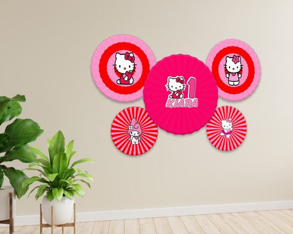 Hello Kitty Theme Paper Fan Hot on Sale