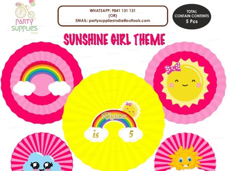 Sunshine Theme Girl Paper Fan Online now