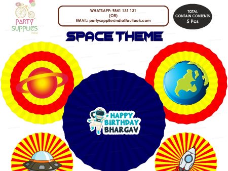 Space Theme Paper Fan Cheap