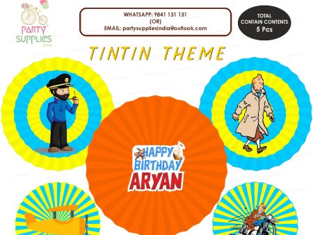 Tin Tin Theme Paper Fan Online Hot Sale