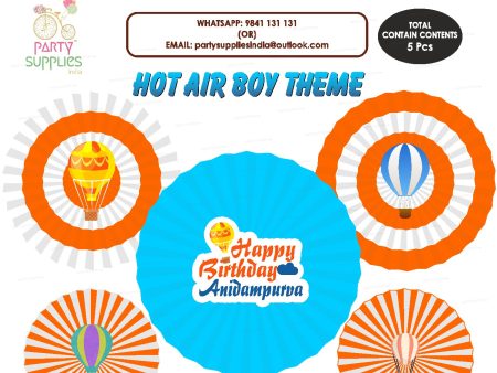 Hot Air Boy Theme Paper Fan Fashion