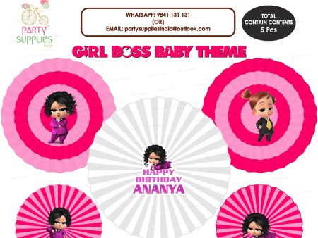 Girl Boss Baby Theme Paper Fan For Discount