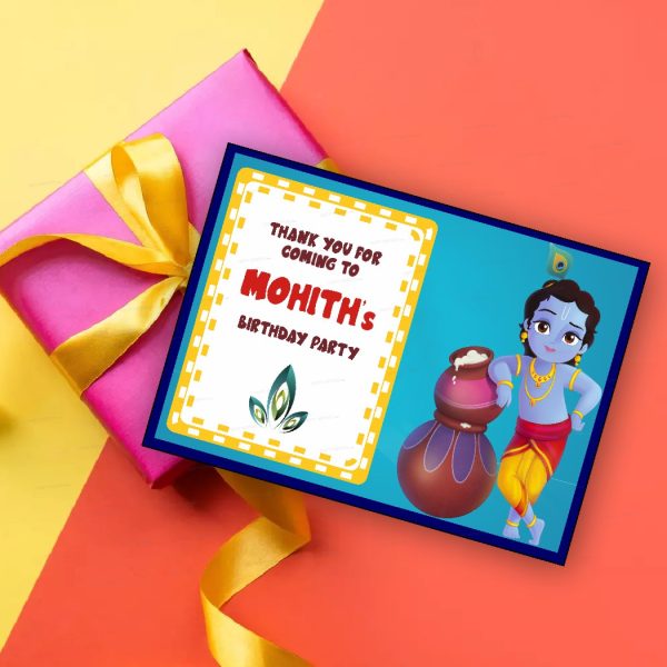 Little Krishna Theme Thank You Card Online