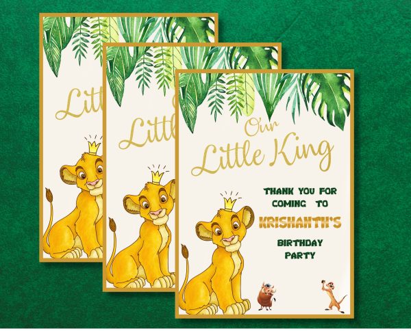 Lion King Theme Thank You Card on Sale