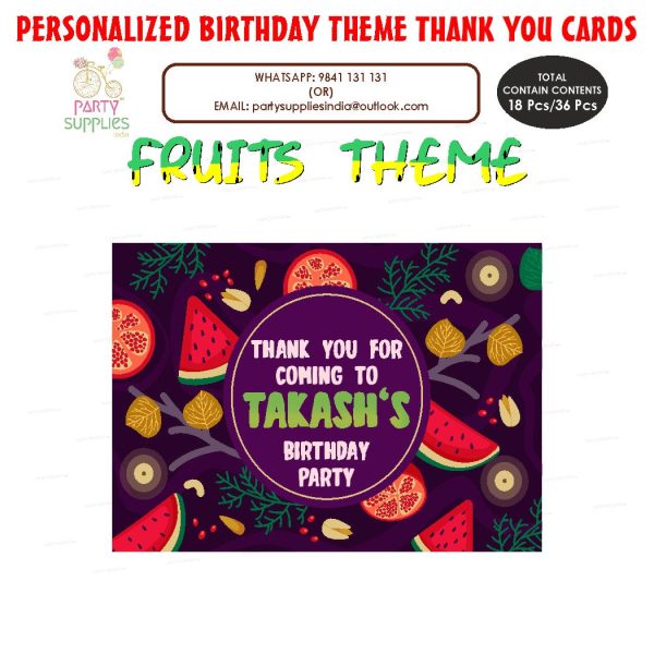 Fruits Theme Thank You Card Online Sale