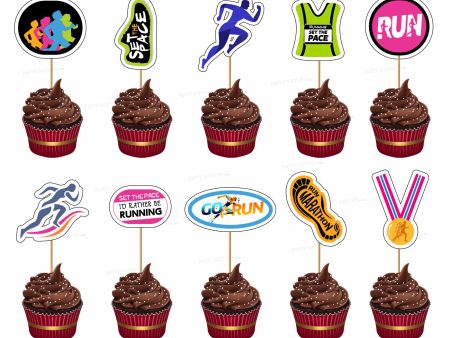 Marathon Theme Customized Cup Cake Topper Online now