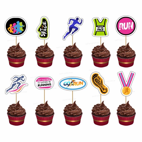 Marathon Theme Customized Cup Cake Topper Online now