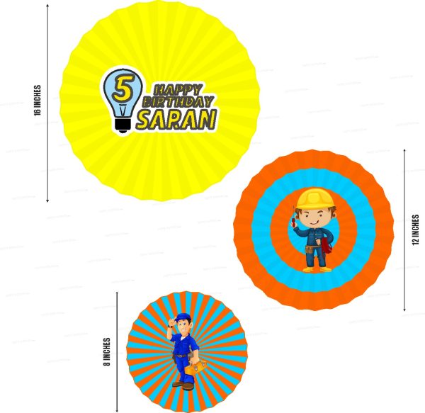 Electrician Theme Paper Fan Sale