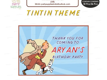 Tin Tin Theme Thank You Card Online