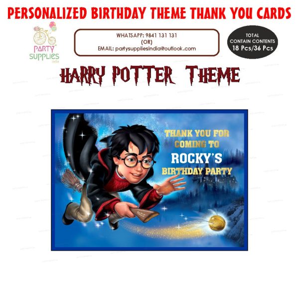 Harry Potter Theme Thank You Card For Sale