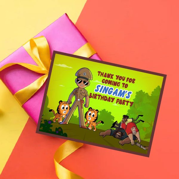 Little Singham Theme Thank You Card Hot on Sale