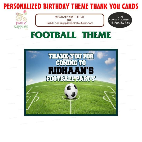 Football Theme Thank You Card Online