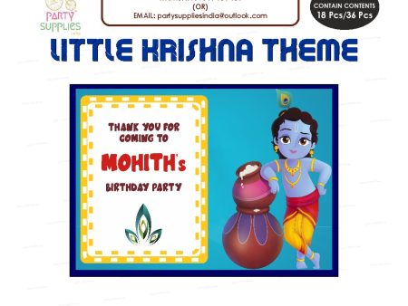 Little Krishna Theme Thank You Card Online