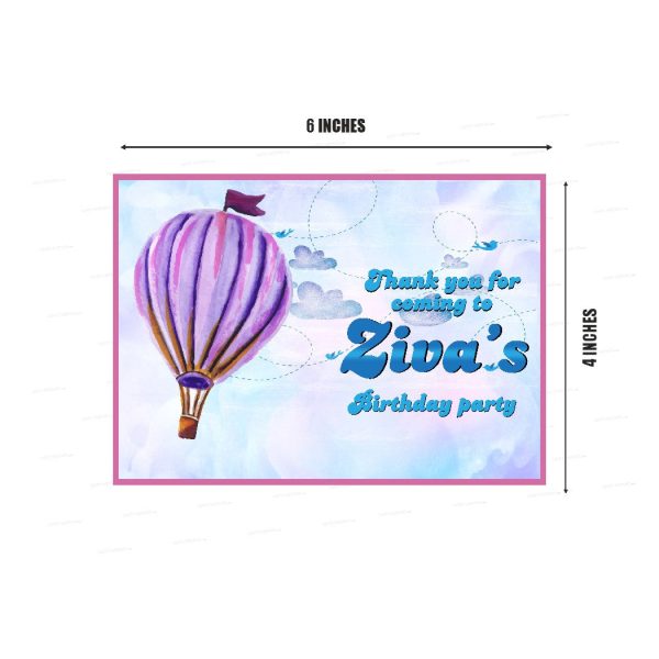 Hot Air Theme Girl Thank You Card For Discount