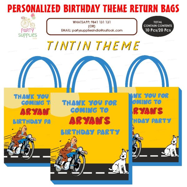 Tin Tin Theme Return Gift Bag on Sale