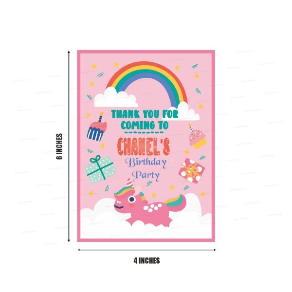 Unicorn Theme Thank You Card Online now