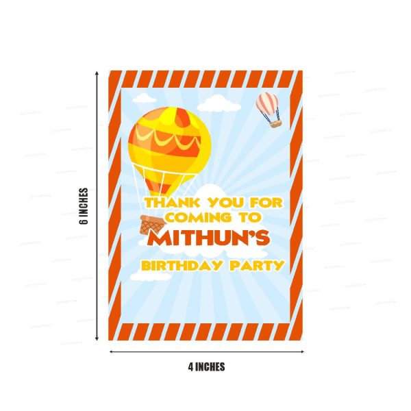 Hot Air Theme Boy Thank You Card Discount