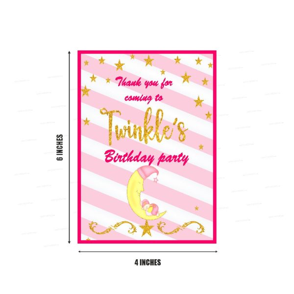 Twinkle Twinkle Little Star Girl Theme Thank You Card Supply