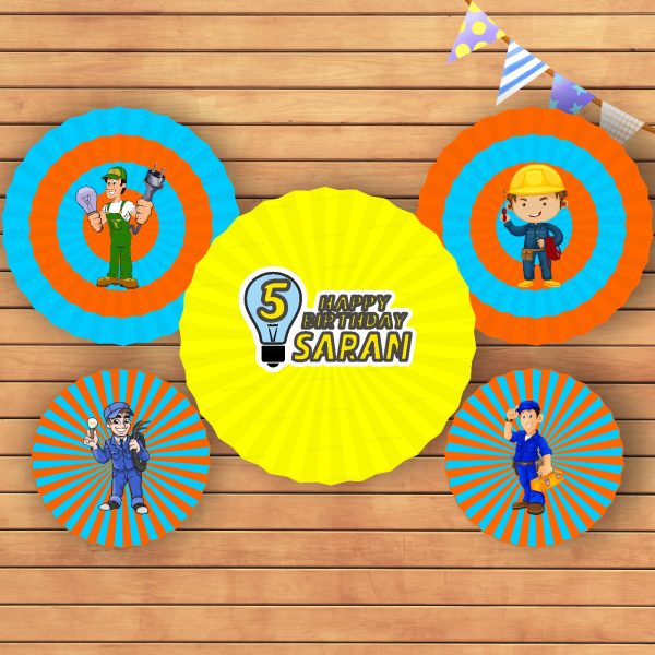 Electrician Theme Paper Fan Sale