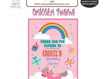 Unicorn Theme Thank You Card Online now