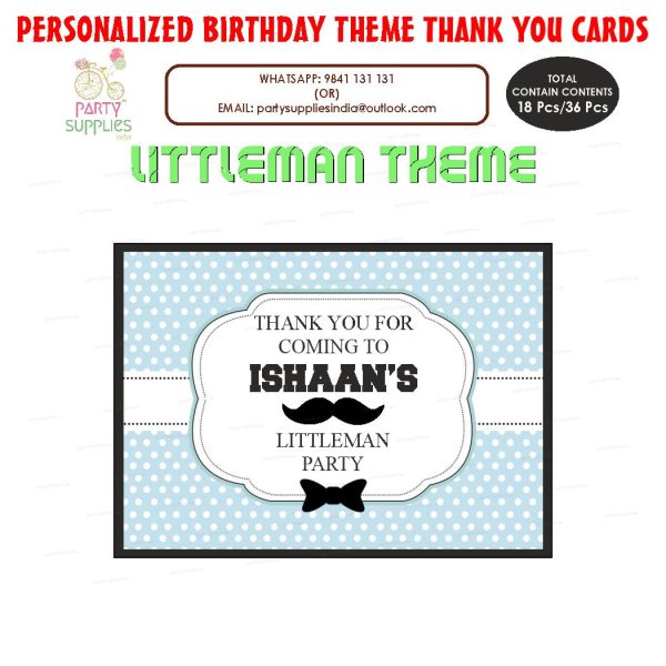 Little Man Theme Thank You Card Online Hot Sale